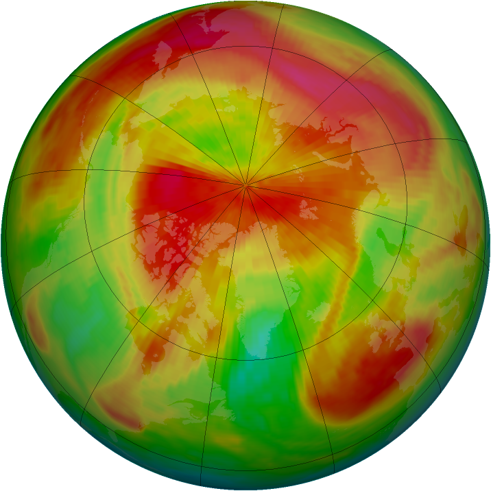 Arctic ozone map for 04 April 1987